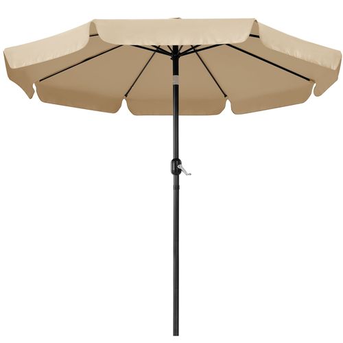 Parasol De Jardin Exterieur à 8 Baleines Parasol Balcon Avec Manivelle, 240 Cm De Haut, Kaki