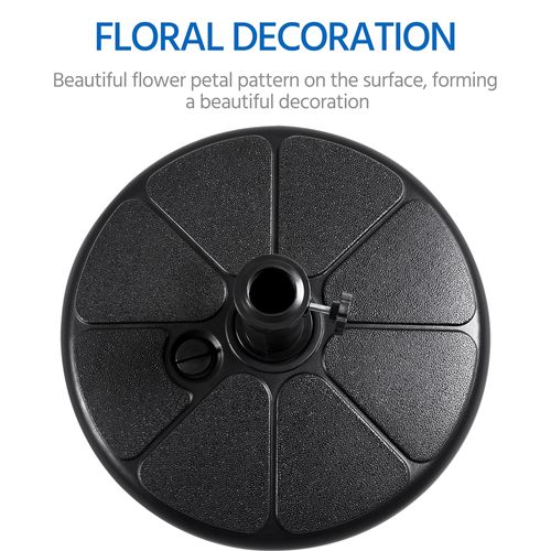 Pied De Parasol à Remplir D'eau 22 L Ou Du Sable Base De Parasol Pour Extérieur, Noir