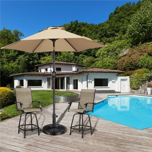 Pied De Parasol Rond De 46 Cm De Diamètre Socle De Parasol En Résine De 13,7 Kg, Noir