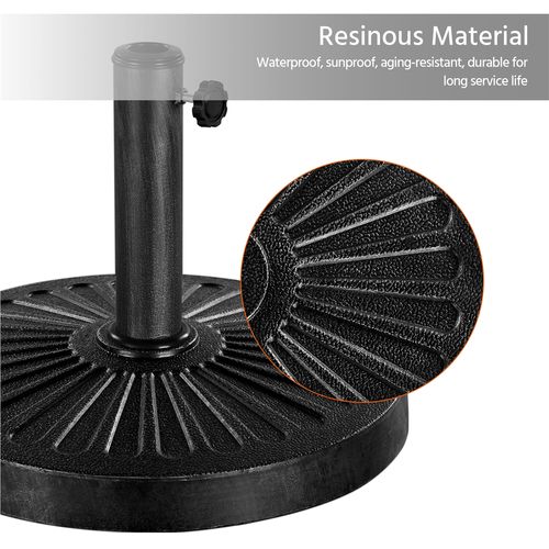 Pied De Parasol Rond De 46 Cm De Diamètre Socle De Parasol En Résine De 13,7 Kg, Noir