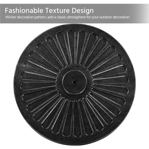 Pied De Parasol Rond De 46 Cm De Diamètre Socle De Parasol En Résine De 13,7 Kg, Noir