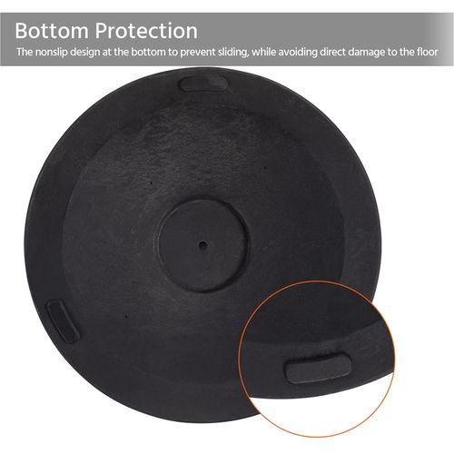 Pied De Parasol Rond 44,5 Cm De Diamètre En Résine 10 Kg Porte-parasol Effet Métal, Noir