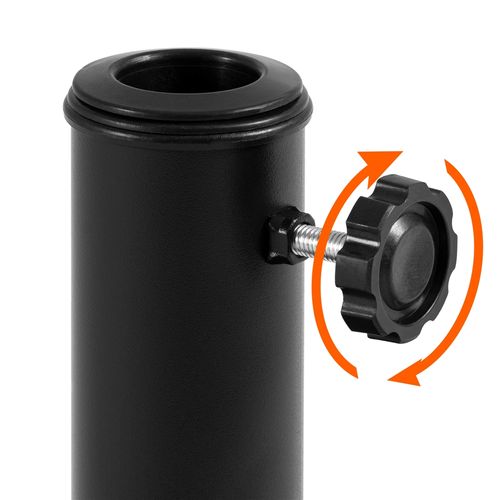 Pied De Parasol Rond 44,5 Cm De Diamètre En Résine 10 Kg Porte-parasol Effet Métal, Noir