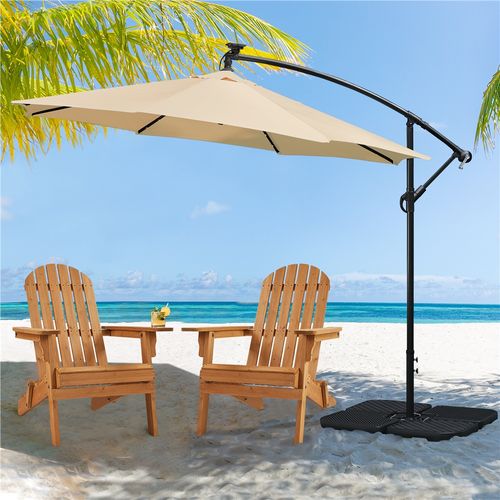 Lot De 4 Dalles De Parasol Carrées Pied De Parasol Lestage Avec Poignée, Noir