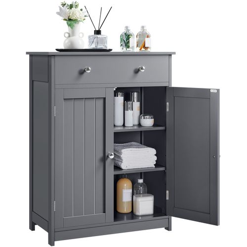 Meuble Rangement Salle De Bain Armoire Toilette 1 Tiroir Meuble Rangement Gris Foncé