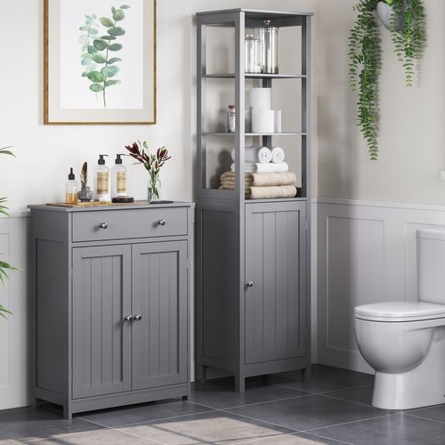 Meuble Rangement Salle De Bain Armoire Toilette 1 Tiroir Meuble Rangement Gris Foncé