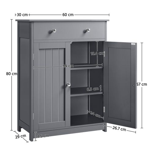 Meuble Rangement Salle De Bain Armoire Toilette 1 Tiroir Meuble Rangement Gris Foncé