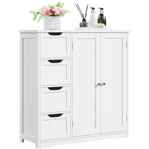 Armoire Meuble Rangement Salle De Bain Cuisine Toilette Chambre En Bois Sur Pied  81 × 30 × 83 Cm