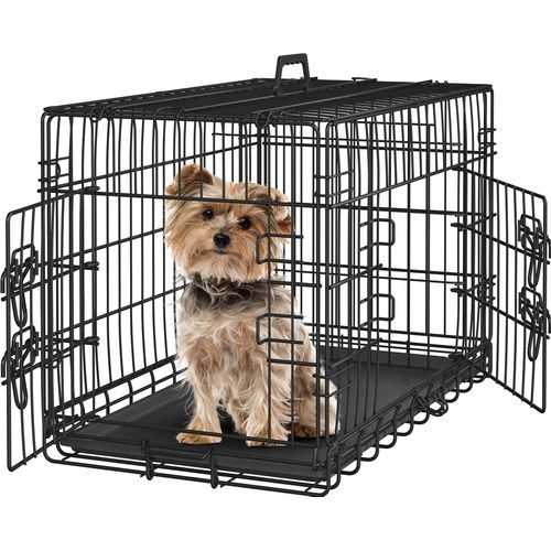 Cage Pour Chien Pliable En Fils Métalliques 76,5 Cm L × 44 Cm L × 50,5 Cm H, Noir