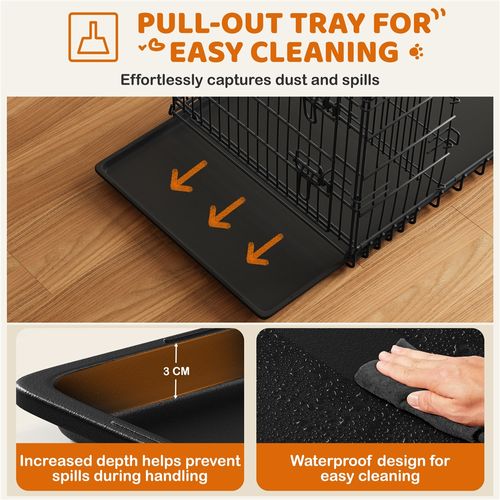 Cage Pour Chien Pliable En Fils Métalliques 107 Cm L × 60 Cm L × 66 Cm H, Noir