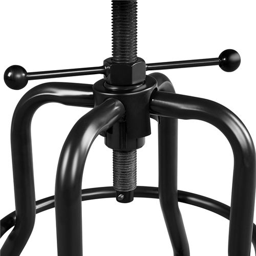 Tabouret De Bar Industriel En Similicuir Réglable En Hauteur Avec Deux Repose-pieds, Marron Clair