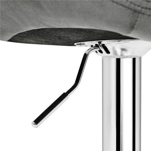 Lot De 2 Chaises De Bar Modernes En Velours Réglables En Hauteur Design Capitonné, Gris Clair