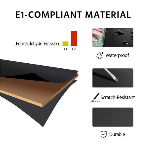 Caisson De Bureau à Roulettes En Bois Avec 2 Tiroirs Et 1 Compartiment En Bois, Noir