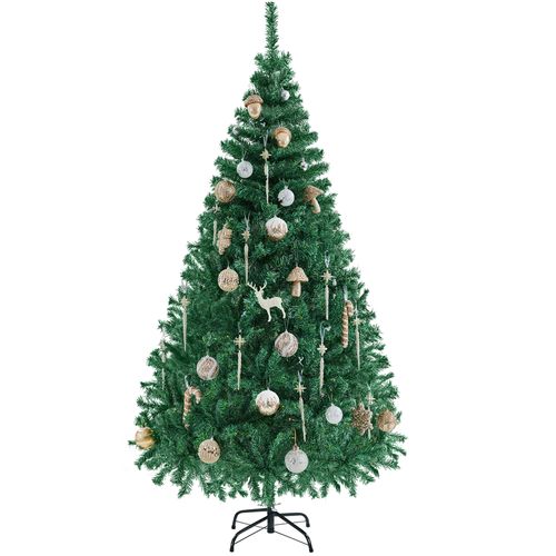 Sapin De Noël Artificiel 183 Cm Pour Décoration Avec Support En Métal Et 598 Branches, Vert