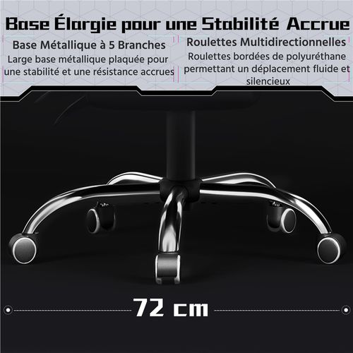 Chaise Gaming Ergonomique Réglable En Hauteur Avec Repose-pieds Et Appui-tête, Noir/blanc