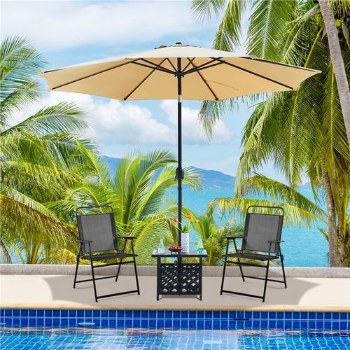 Lot De 4 Chaises De Jardin Extérieur Pliante Issu En Polyester Cadre Métal