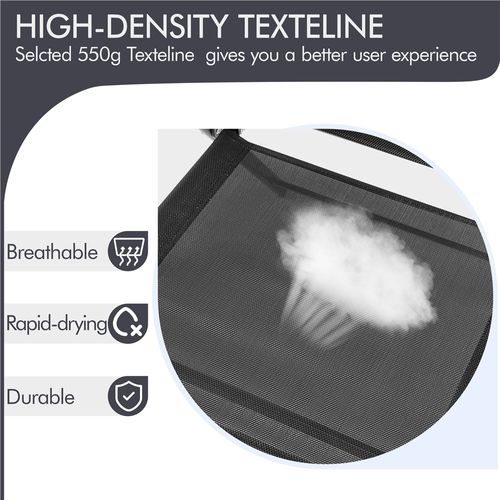 Lot De 4 Chaises De Jardin Extérieur Pliante Issu En Polyester Cadre Métal