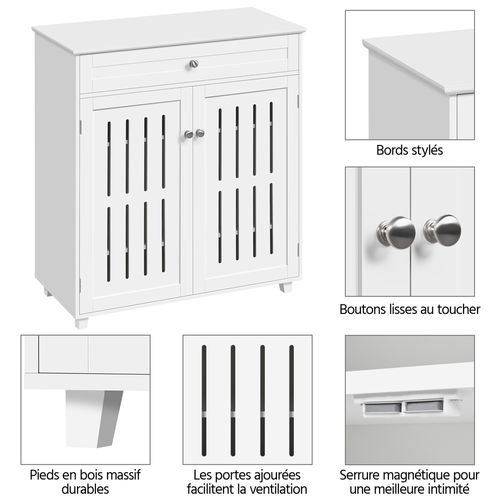 Meuble à Chaussures à 4 Niveaux Avec Étagères De Rangement Réglables En Hauteur, Blanc