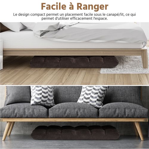 Chaise De Sol Pliable Réglable En 14 Positions Chaise Sans Pieds Bien Rembourré, Brun