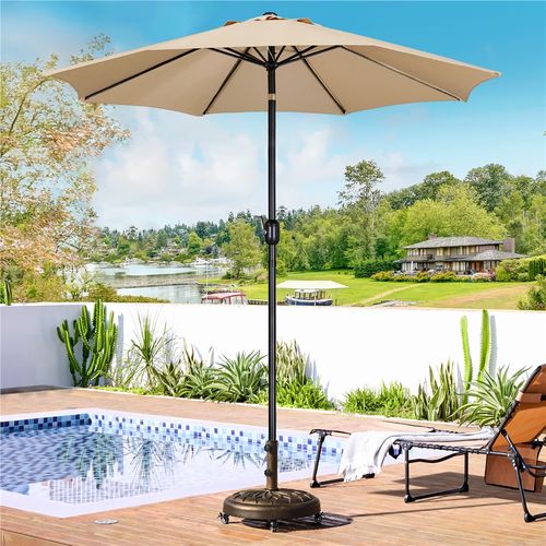 Base De Parasol Standard Ronde En Résine Pour Mât De Ø 3,8 Cm/4,8 Cm, Bronze