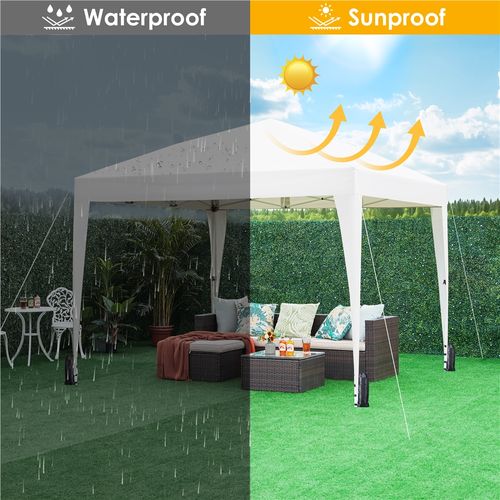 Tonnelle De Jardin Avec Fenêtres Transparentes Tente D'extérieur, 3 × 3 M Blanc