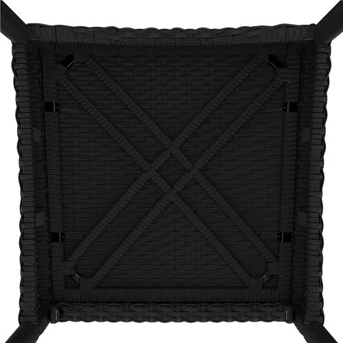 Salon De Jardin 5 Pièces En Résine Tressée Avec Fauteuils Ottomans Table Basse, Noir/beige