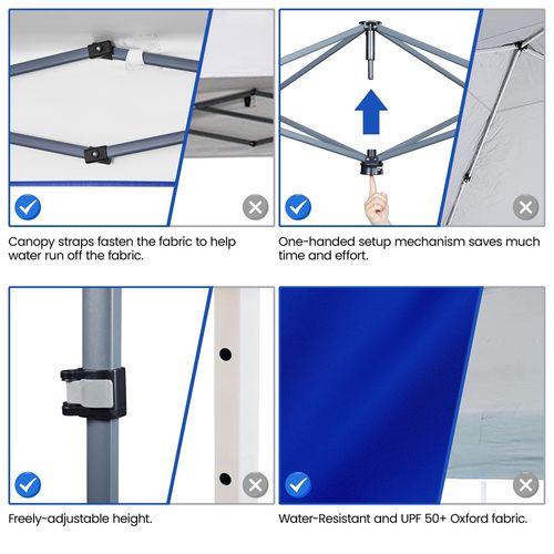 Tonnelle De Jardin 3×3 M Tente D'extérieur Uv 50+ Avec Sacs De Sable Et Sac De Transport, Bleu