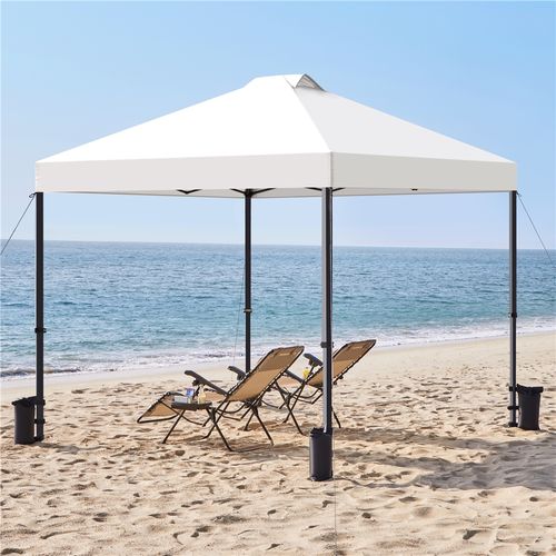 Tonnelle De Jardin 3×3 M Tente D'extérieur Uv 50+ Avec Sacs De Sable Et Sac De Transport, Blanc