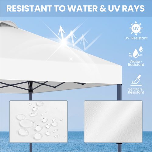 Tonnelle De Jardin 3×3 M Tente D'extérieur Uv 50+ Avec Sacs De Sable Et Sac De Transport, Blanc