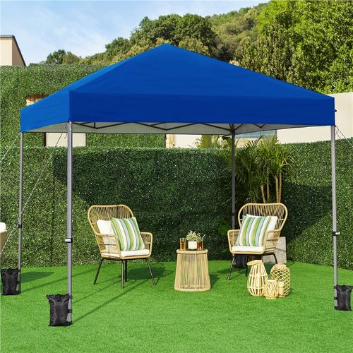 Tonnelle Pop-up Extérieur En Polyester Barnum Pliable Avec Sac De Transport, Bleu