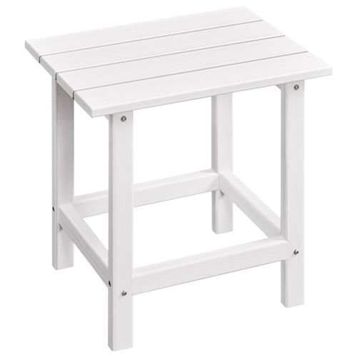 Table D'appoint En Pehd Et Aspect Bois 45 X 35,5 X 45 Cm Table à Lattes, Blanc
