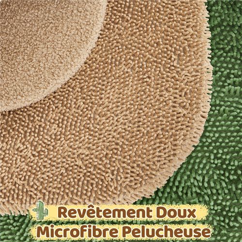 Arbre à Chat Design Cactus En Peluche Avec Poteaux En Sisal 106,5 Cm De Haut Marron Et Vert