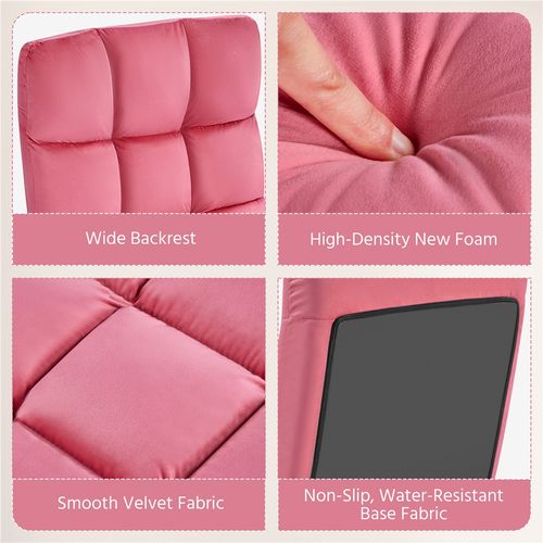 Chaise De Sol Pliable Réglable En 14 Positions Chaise Sans Pieds Bien Rembourré, Rose