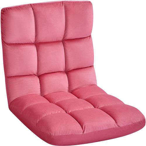 Chaise De Sol Pliable Réglable En 14 Positions Chaise Sans Pieds Bien Rembourré, Rose