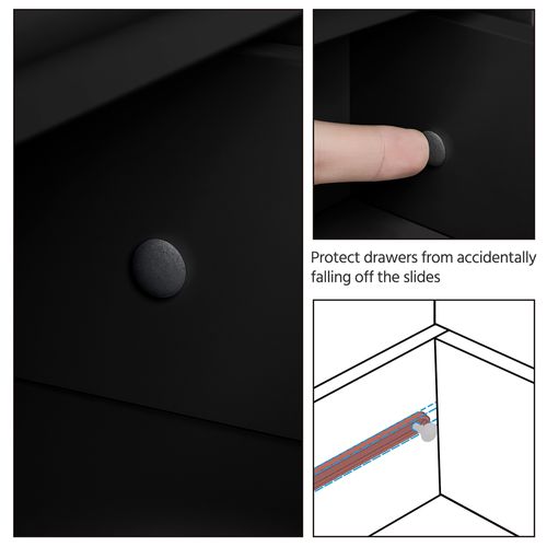 Armoire Salle De Bains En Bois Mdf Avec 3 Tiroirs, 1 Porte Et Compartiment Ouvert, Noir