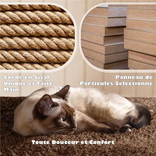 Arbre à Chat Multiniveau Avec Cachettes Et Poteaux à Griffer, 138,5 Cm De Haut Marron