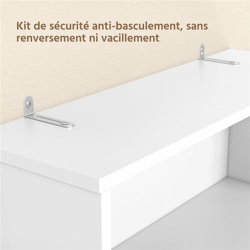 Meuble Dessus Wc Étagère De Toilettes Avec Portes Tablette Réglable En Hauteur, Blanc