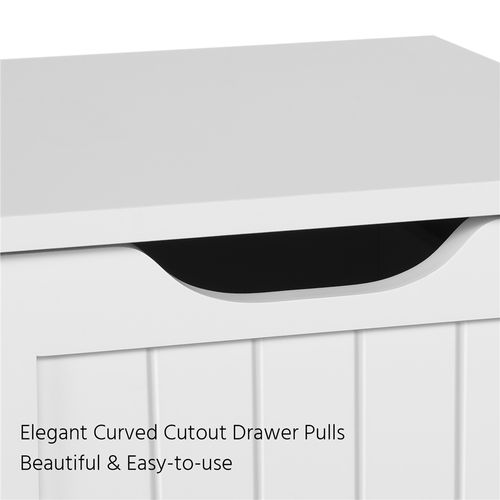 Meuble De Salle De Bain Avec 4 Tiroirs Armoire De Rangement En Bois Blanc