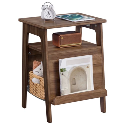 Table D'appoint Pour Chat Avec Lit Bout De Canapé En Bois Avec Niche Range-magazines Noyer