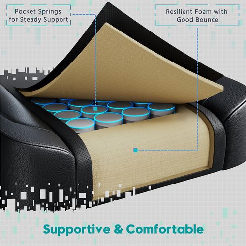 Fauteuil Gaming Inclinable Avec Repose-pieds Et Assise Réglable En Hauteur Noir