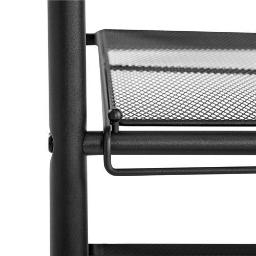 Étagère à Chaussures Extensible à 4 Niveaux En Maille Métallique Organisateur Aéré Noir