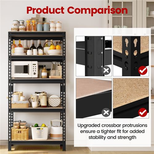 Étagère De Rangement Sans Vis à 5 Niveaux 70 Cm L × 30 Cm L × 150 Cm H Noir