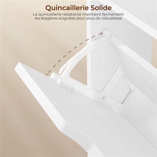 Meuble à Chaussures Basculant 4 Niveaux à 2 Tiroirs Blanc