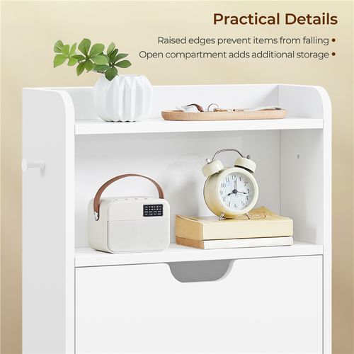 Meuble à Chaussures Basculant 4 Niveaux à 2 Tiroirs Blanc