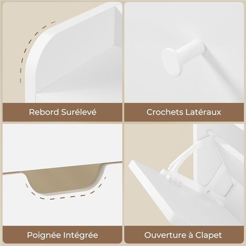 Meuble à Chaussures Basculant 4 Niveaux à 4 Tiroirs Blanc