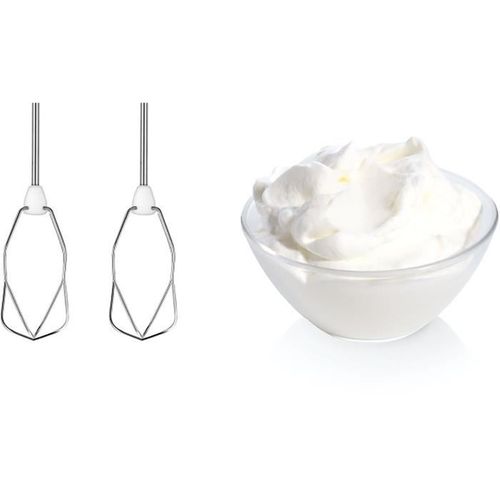 Batteur Clevermixx Mfq3530 450w - 5 Vitesses - 2 Fouets / 2 Crochets Pétrisseurs Inox - Blanc / Gris