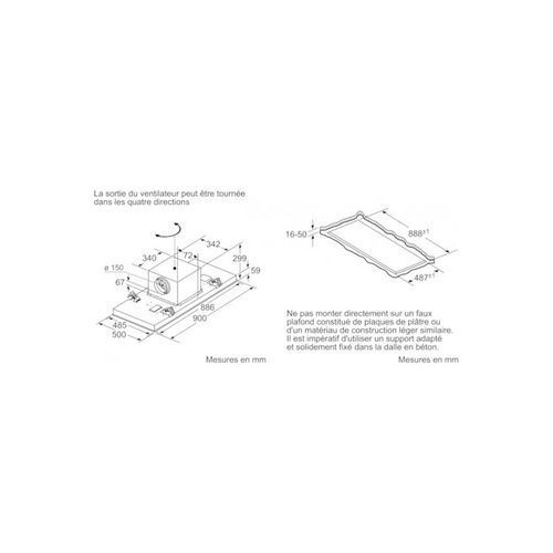 Hotte De Plafond 90cm 798m3/h A+ Blanc - Lr97caq20