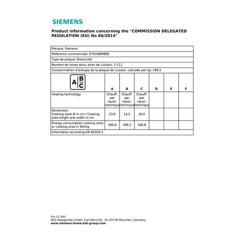 Table De Cuisson Vitrocéramique 60cm 3 Feux 5700w Noir - Et61rbmb8e