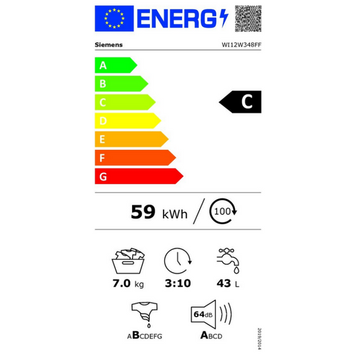 Lave-linge Intégrable 8kg 1200 tours/min Blanc - Wi12w348ff