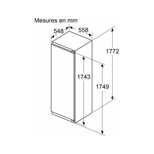 Réfrigérateur 1 Porte Intégrable à Glissières 310l Blanc - Ki81rvfe0